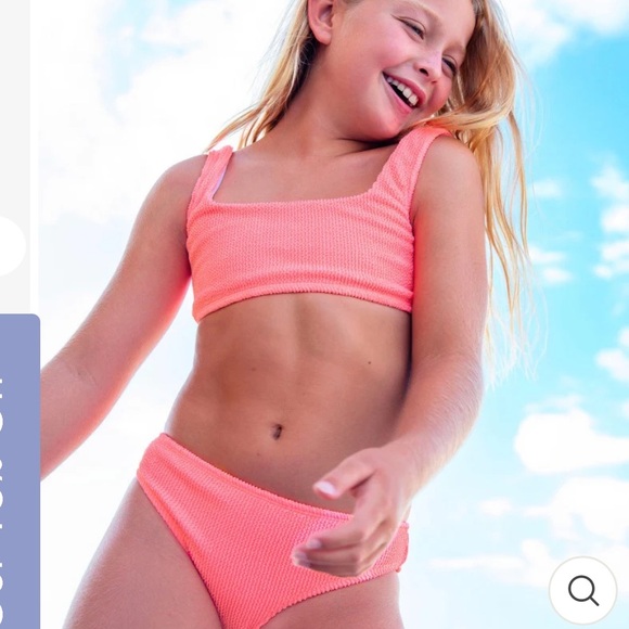 Limeapple Crinkle bikini in Aqua NWT size 8 - Picture 2 of 2